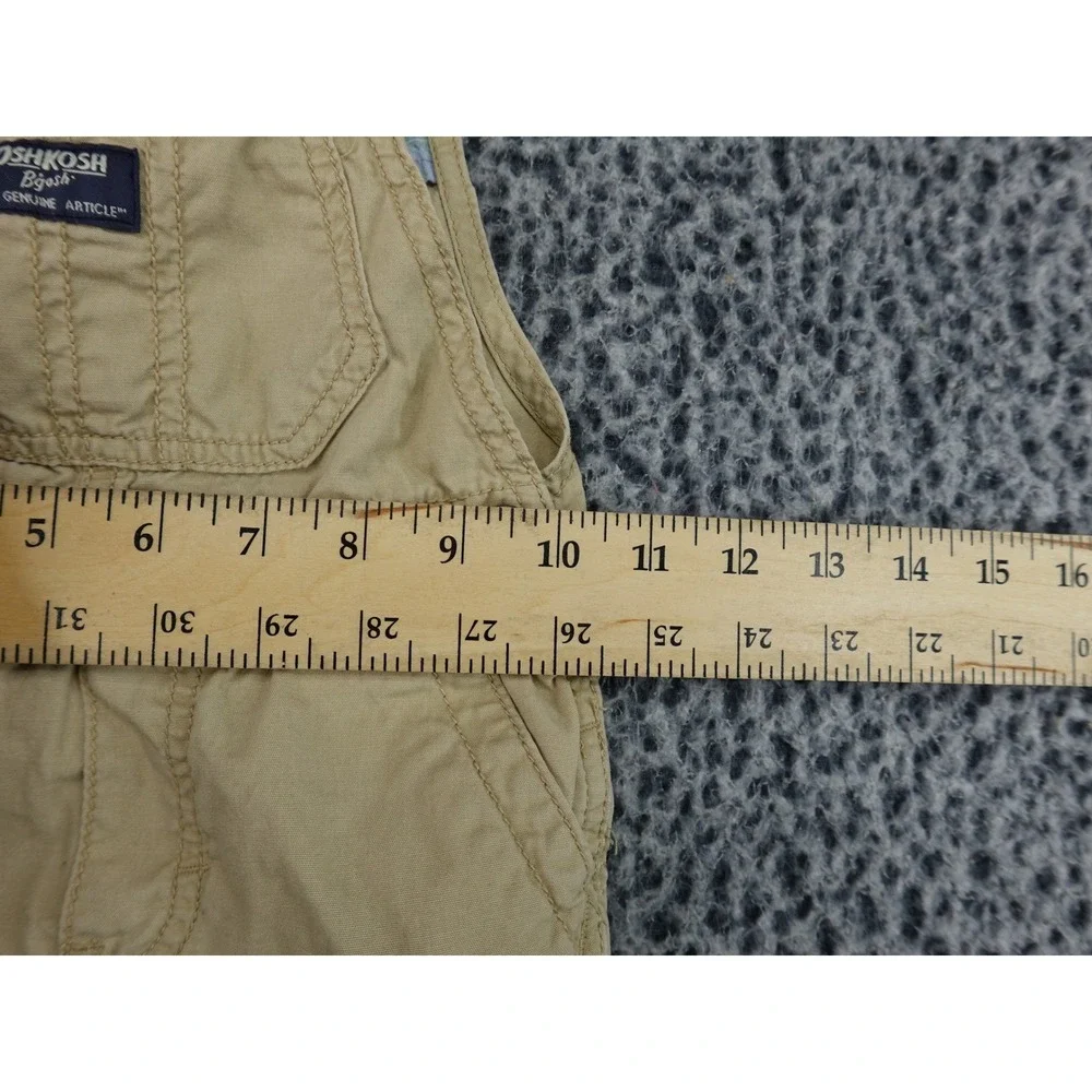 OshKosh B'gosh Overalls Toddler 2T Tan Khaki‎ Cotton Vestbak Canvas Bibs